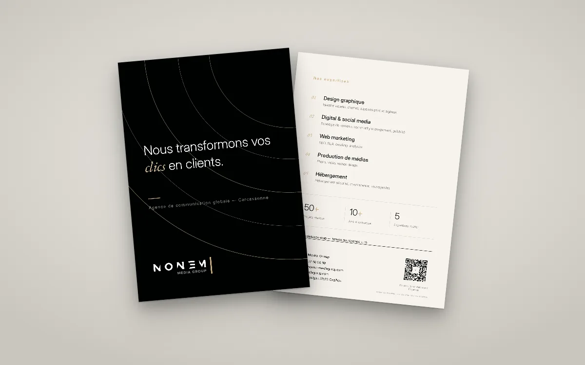 Flyer A5 recto verso de l’agence Nonem Media Group