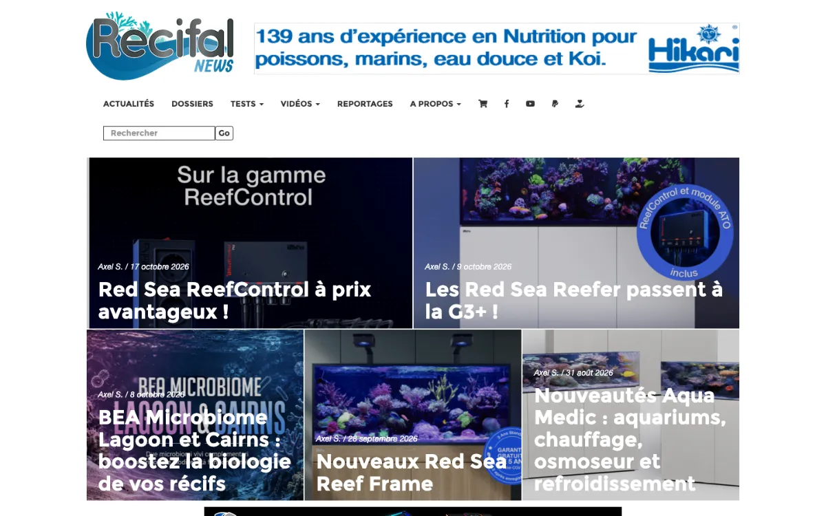 Page d’accueil du média WordPress Recifal News