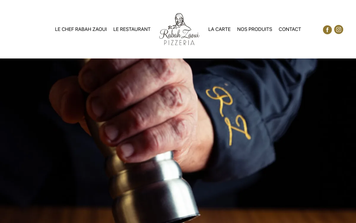 Page d’accueil du site WordPress de la Pizzeria Rabah Zaoui à Carcassonne