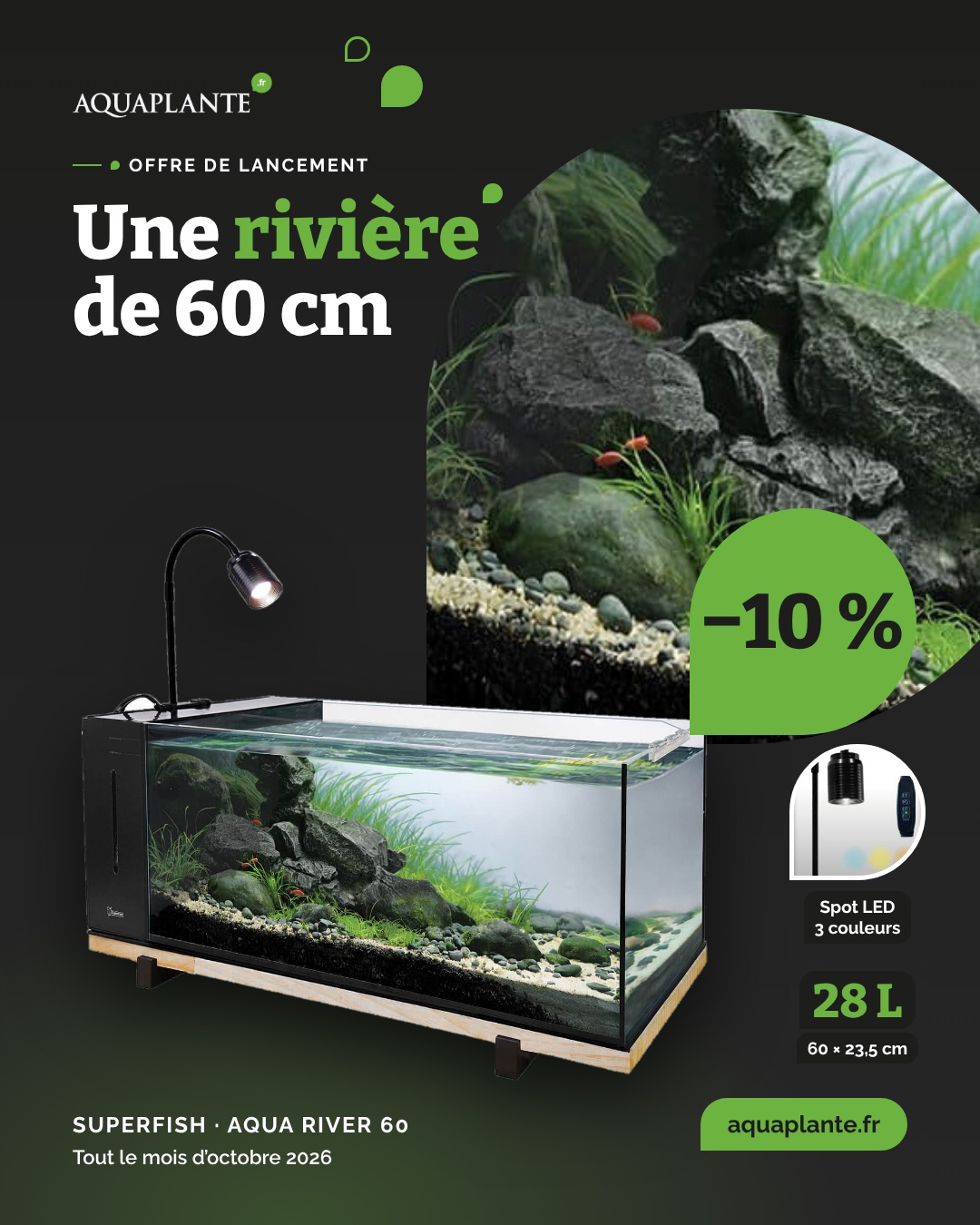 Post réseaux sociaux Aquaplante : Aqua River 60